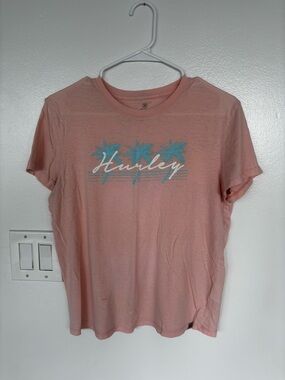 Hurley Light Pink Logo Crew Neck Tee